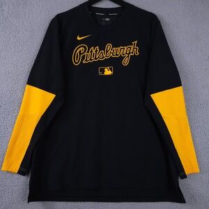 Pittsburgh Pirates Pullover Mens L Black Team Issued Nike Baseball Vented MLB